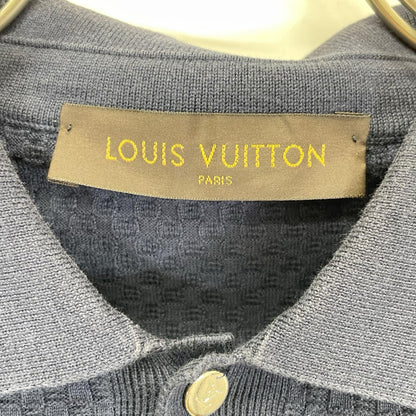 LOUIS VUITTON Cotton Silk Cashmere Knit Shirt Navy Size L