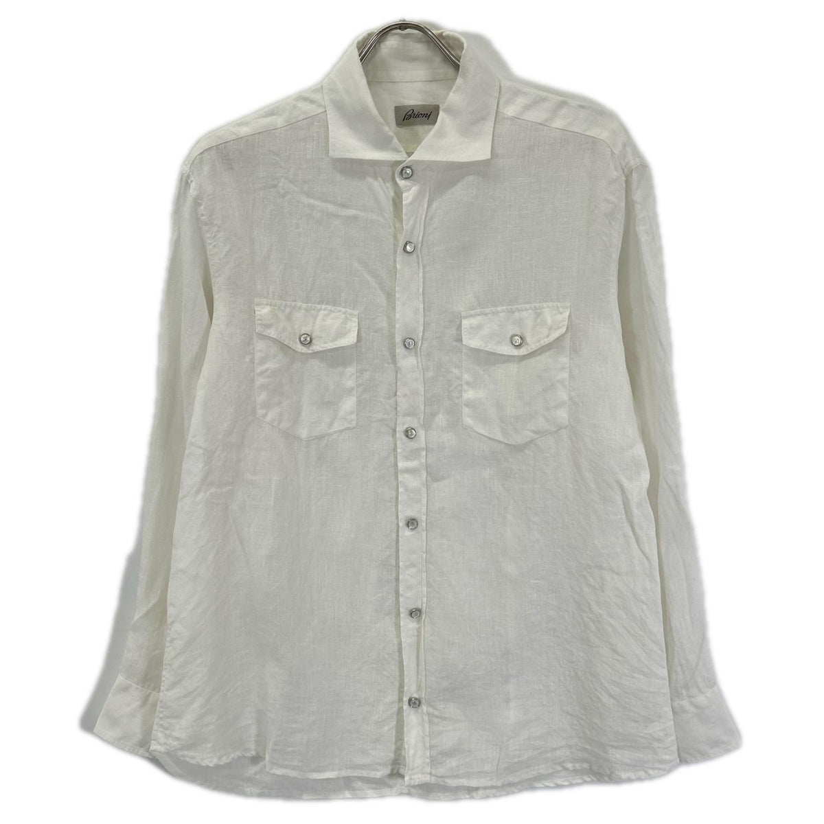 Brioni White Linen Shirt Size 3
