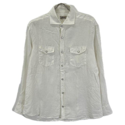 Brioni White Linen Shirt Size 3