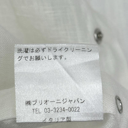 Brioni White Linen Shirt Size 3