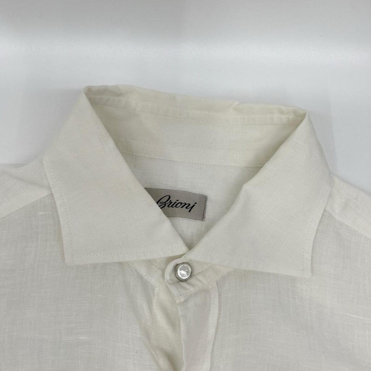 Brioni White Linen Shirt Size 3