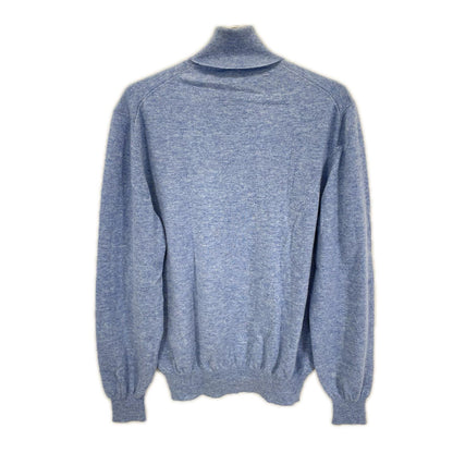 BRUNELLO CUCINELLI Blue Cashmere Turtleneck Knit Size 50