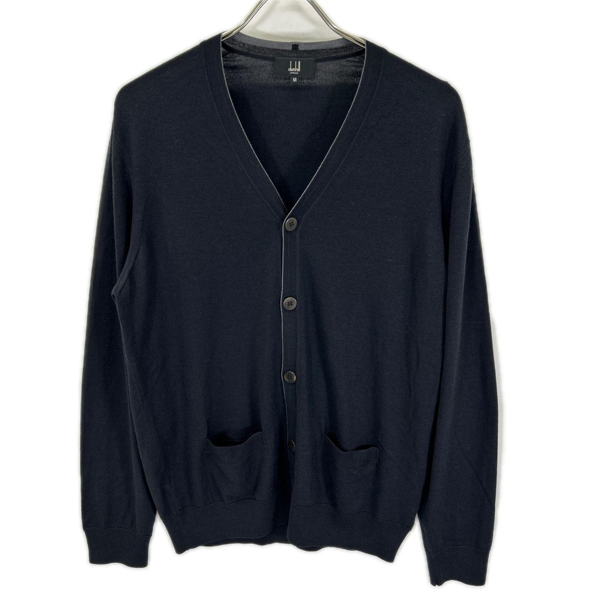Dunhill Black Wool Silk Knit Cardigan Size M