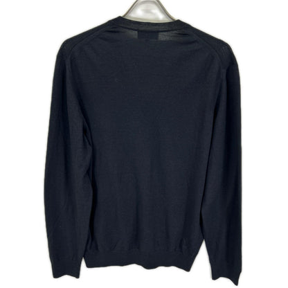 Dunhill Black Wool Silk Knit Cardigan Size M