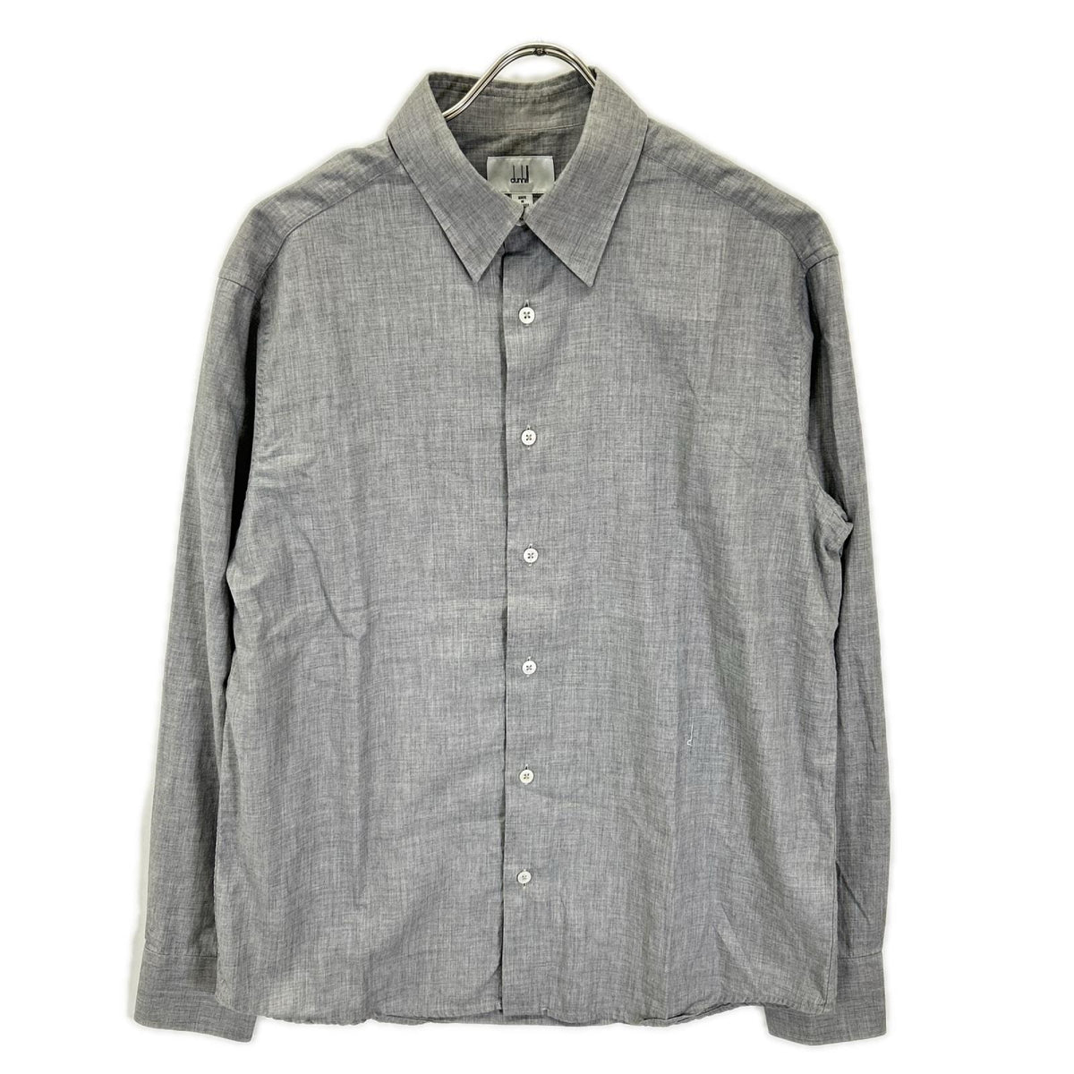 Dunhill Gray Cotton Cashmere Wool Long Sleeve Shirt Size L