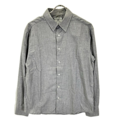 Dunhill Gray Cotton Cashmere Wool Long Sleeve Shirt Size L
