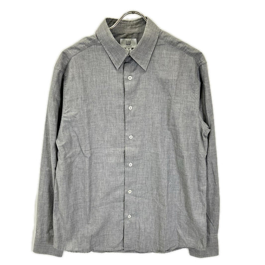 Dunhill Gray Cotton Cashmere Wool Long Sleeve Shirt Size L