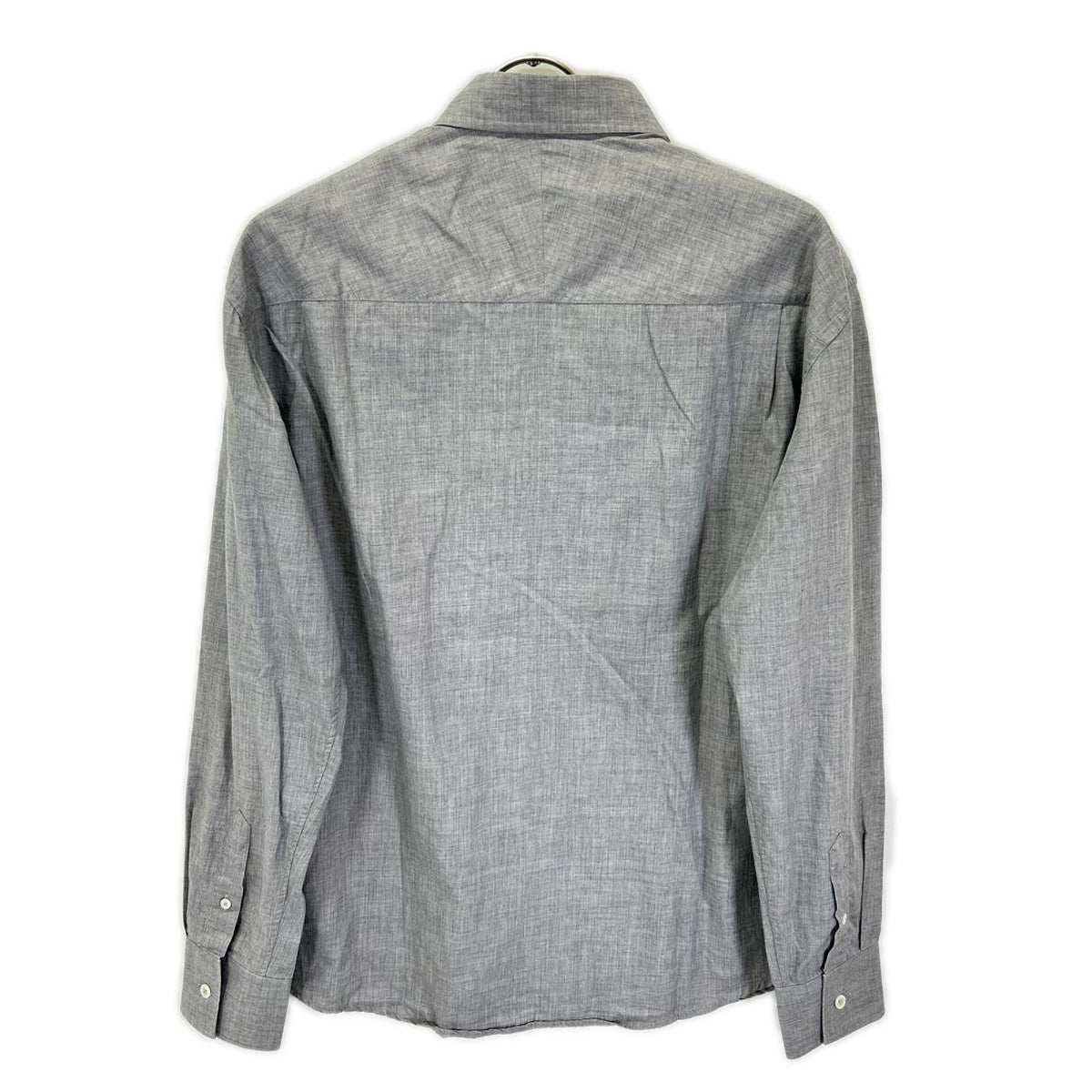 Dunhill Gray Cotton Cashmere Wool Long Sleeve Shirt Size L