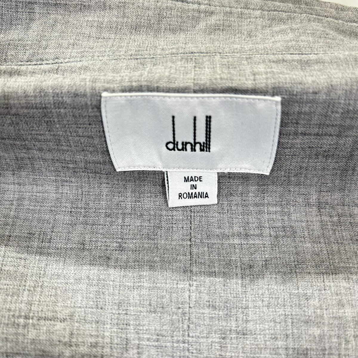 Dunhill Gray Cotton Cashmere Wool Long Sleeve Shirt Size L