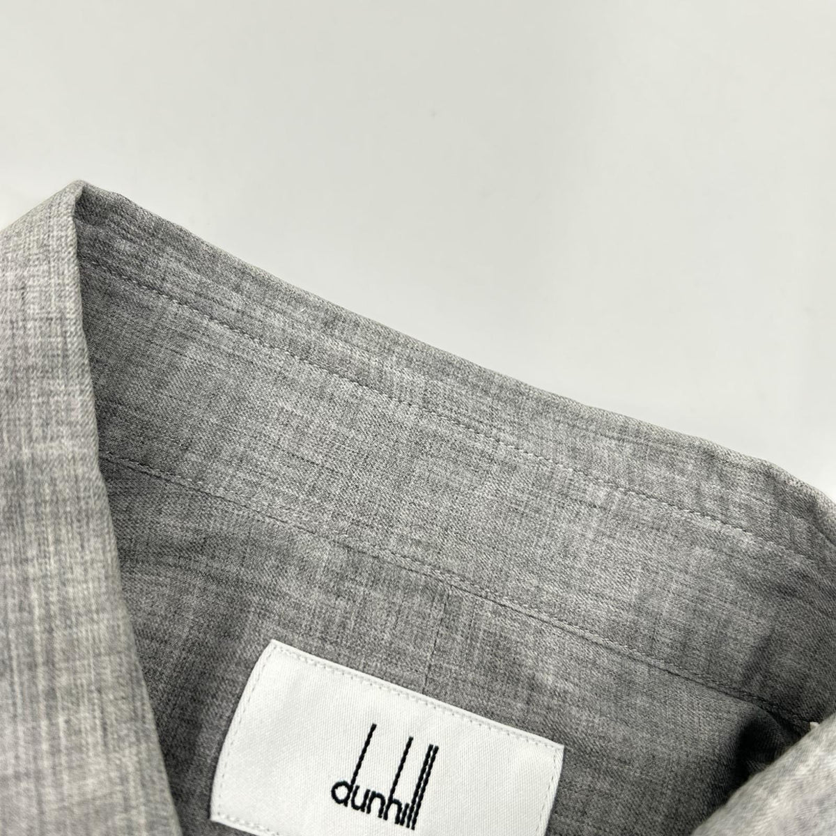 Dunhill Gray Cotton Cashmere Wool Long Sleeve Shirt Size L