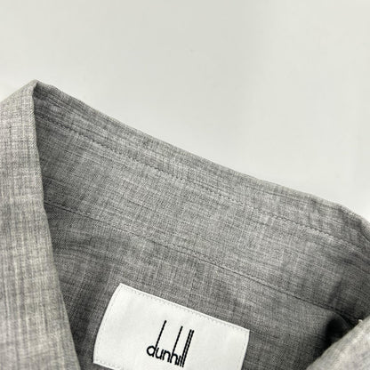 Dunhill Gray Cotton Cashmere Wool Long Sleeve Shirt Size L