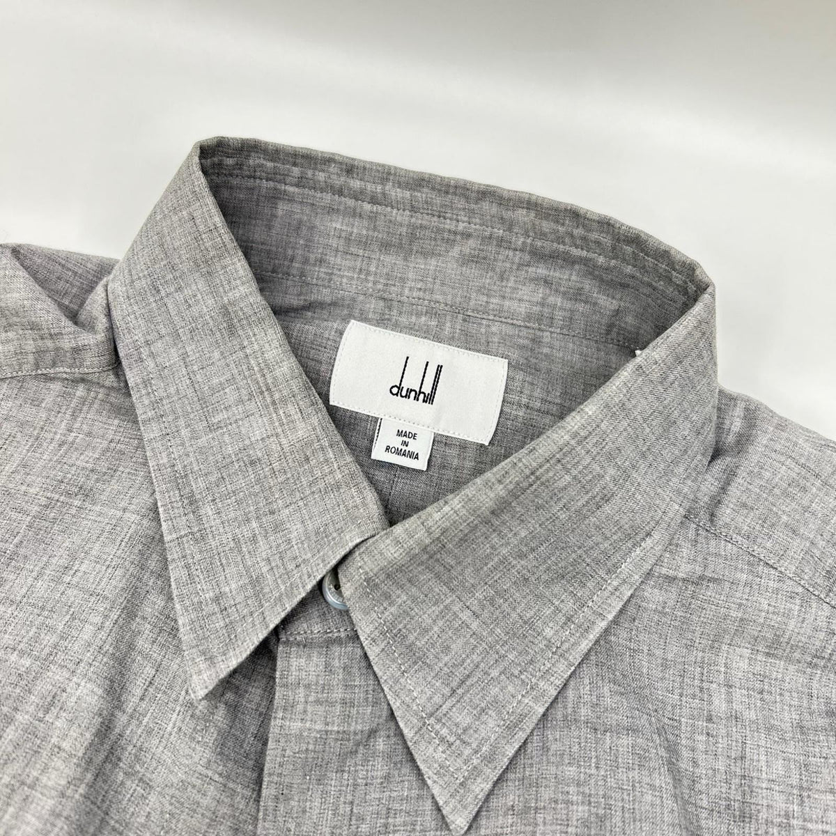 Dunhill Gray Cotton Cashmere Wool Long Sleeve Shirt Size L