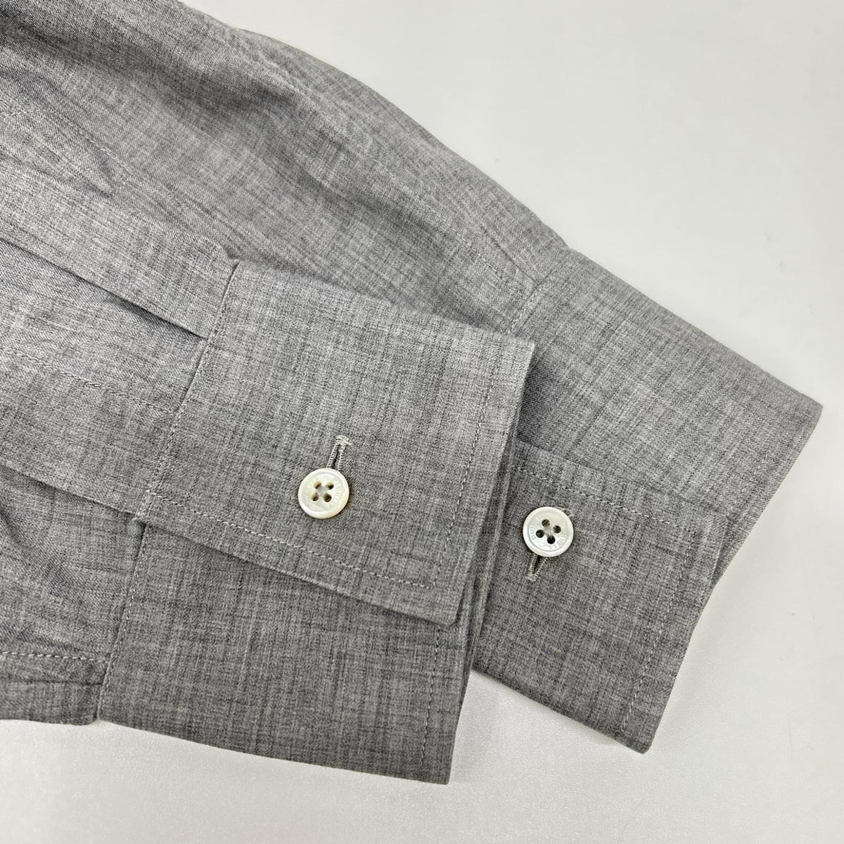 Dunhill Gray Cotton Cashmere Wool Long Sleeve Shirt Size L