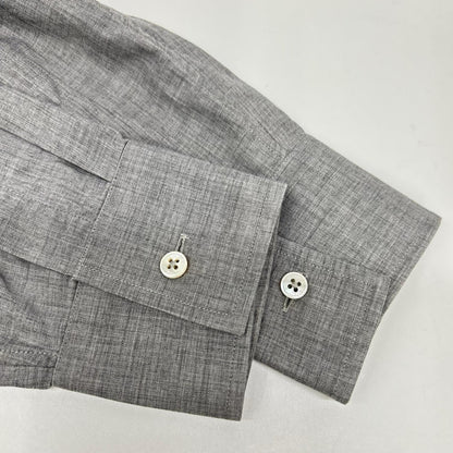 Dunhill Gray Cotton Cashmere Wool Long Sleeve Shirt Size L