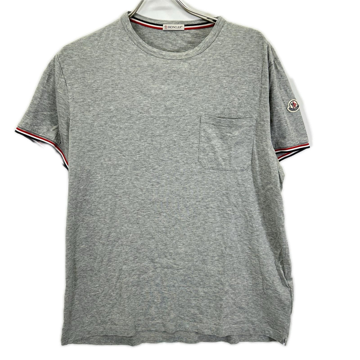 MONCLER 16SS Gray Chest Pocket Cotton T-Shirt Size XL