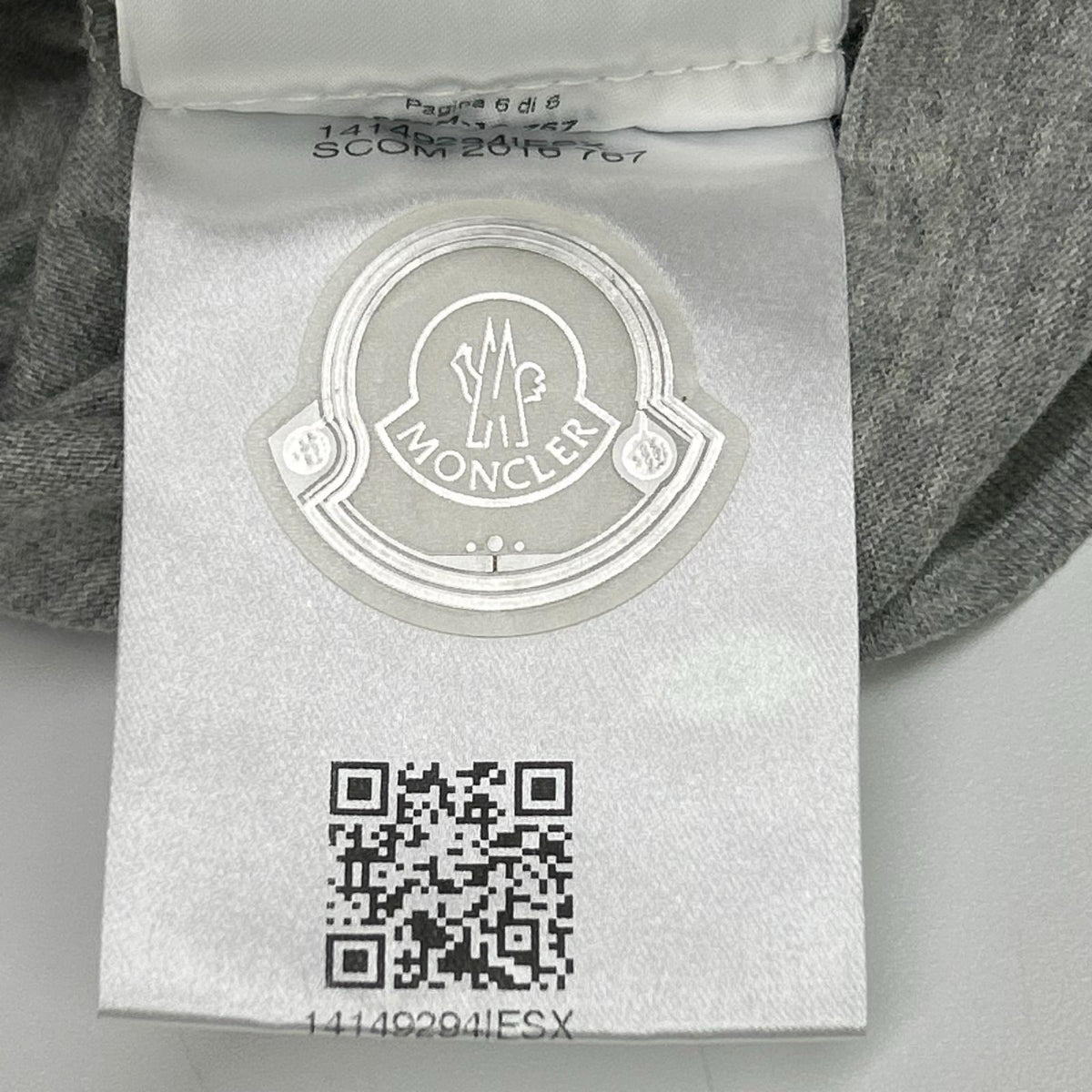 MONCLER 16SS Gray Chest Pocket Cotton T-Shirt Size XL