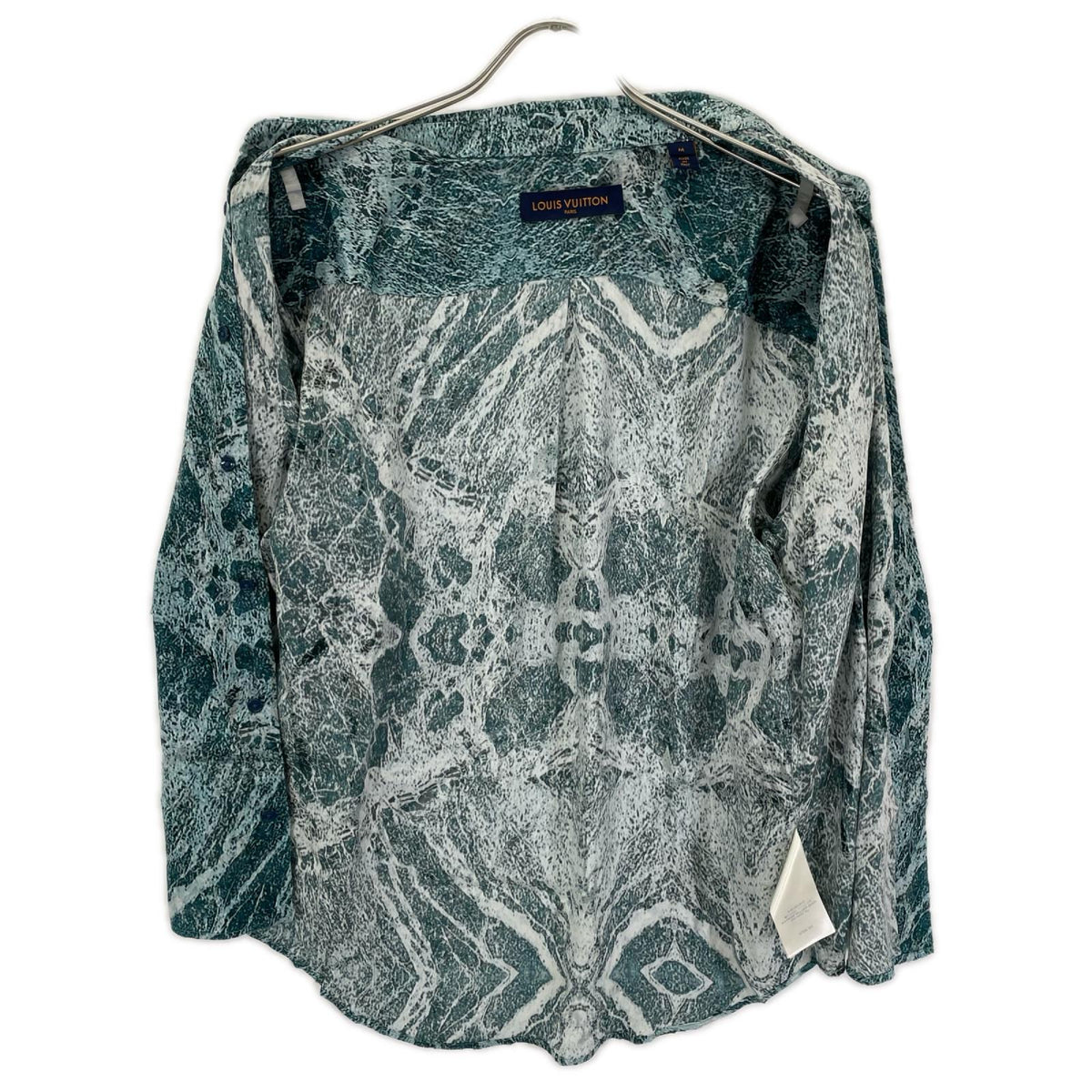 LOUIS VUITTON 21SS Salt Print Marble Short Blue Rayon Shirt Size M