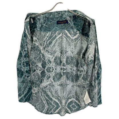 LOUIS VUITTON 21SS Salt Print Marble Short Blue Rayon Shirt Size M