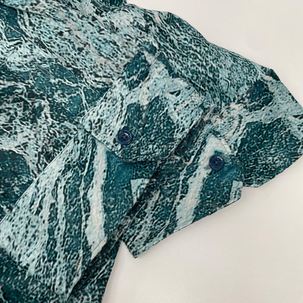 LOUIS VUITTON 21SS Salt Print Marble Short Blue Rayon Shirt Size M