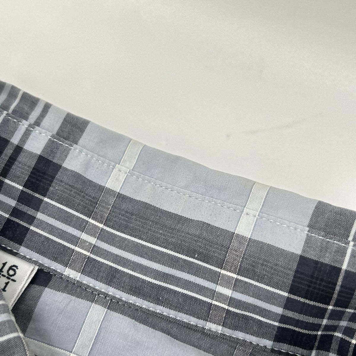 DOLCE&GABBANA Blue Check Half-Sleeve Shirt Size 41
