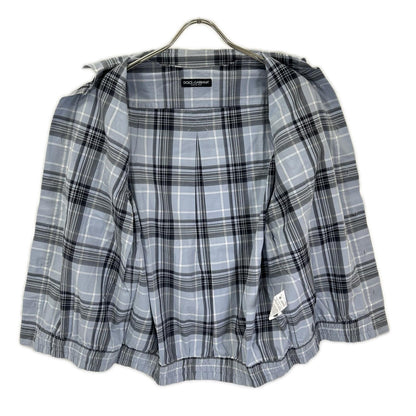 DOLCE&GABBANA Blue Check Half-Sleeve Shirt Size 41