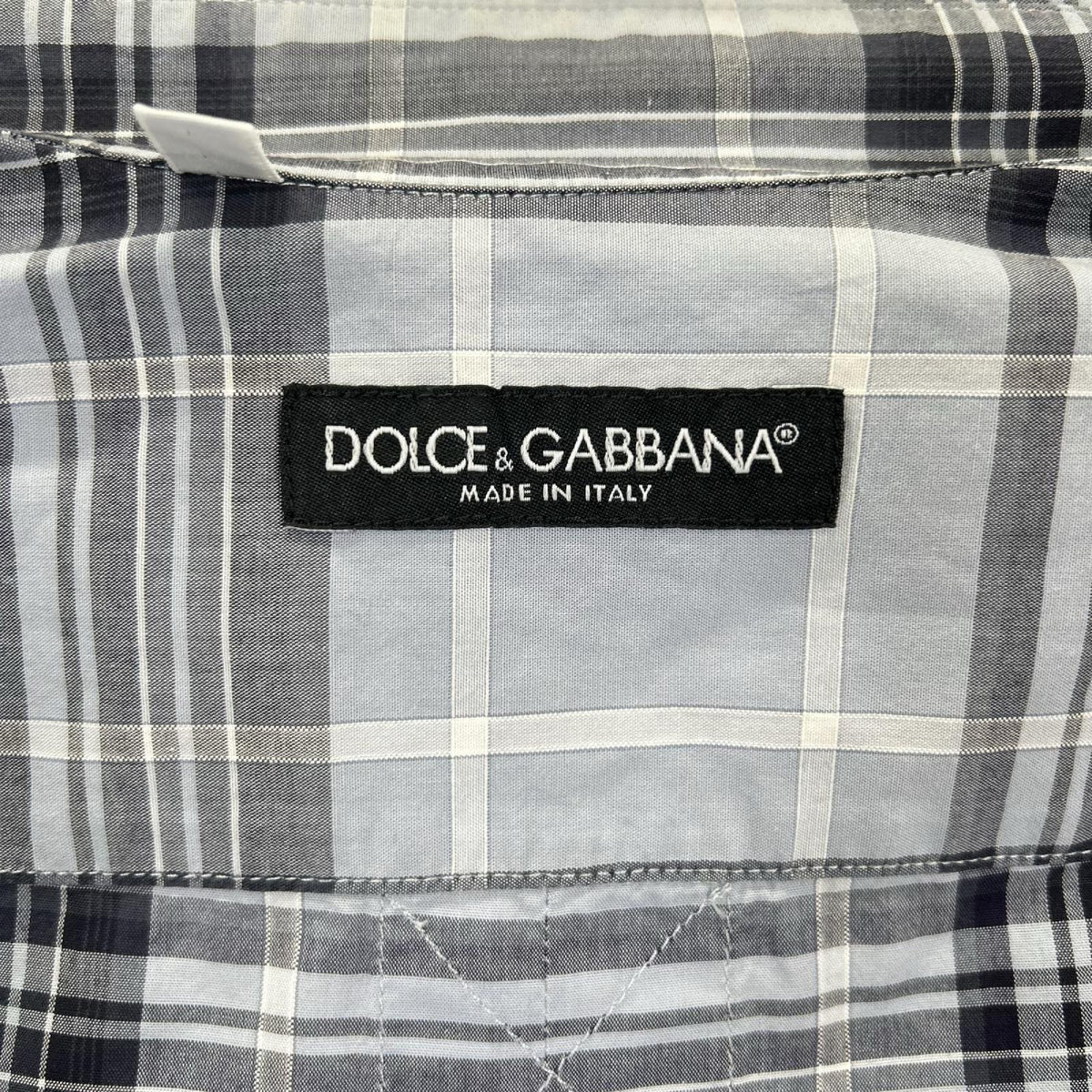 DOLCE&GABBANA Blue Check Half-Sleeve Shirt Size 41