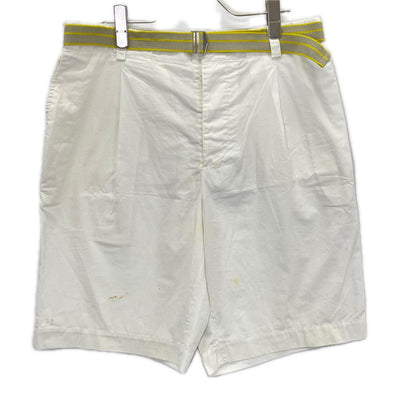 HERMES White Belted Shorts Size 42