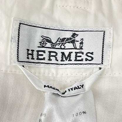 HERMES White Belted Shorts Size 42