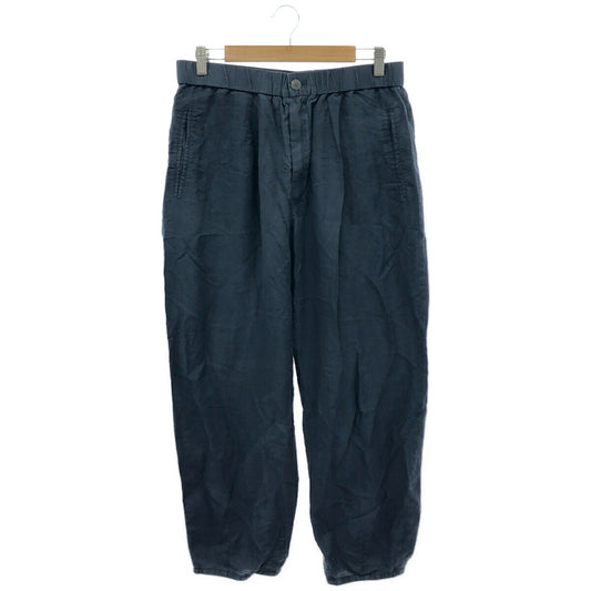 GIORGIOARMANI Navy Lyocell&Silk Easy Pants Size 48