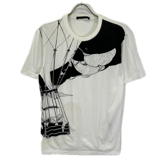 LOUIS VUITTON 2011 White Print Cotton T-Shirt Size XL