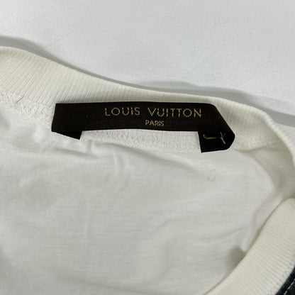 LOUIS VUITTON 2011 White Print Cotton T-Shirt Size XL
