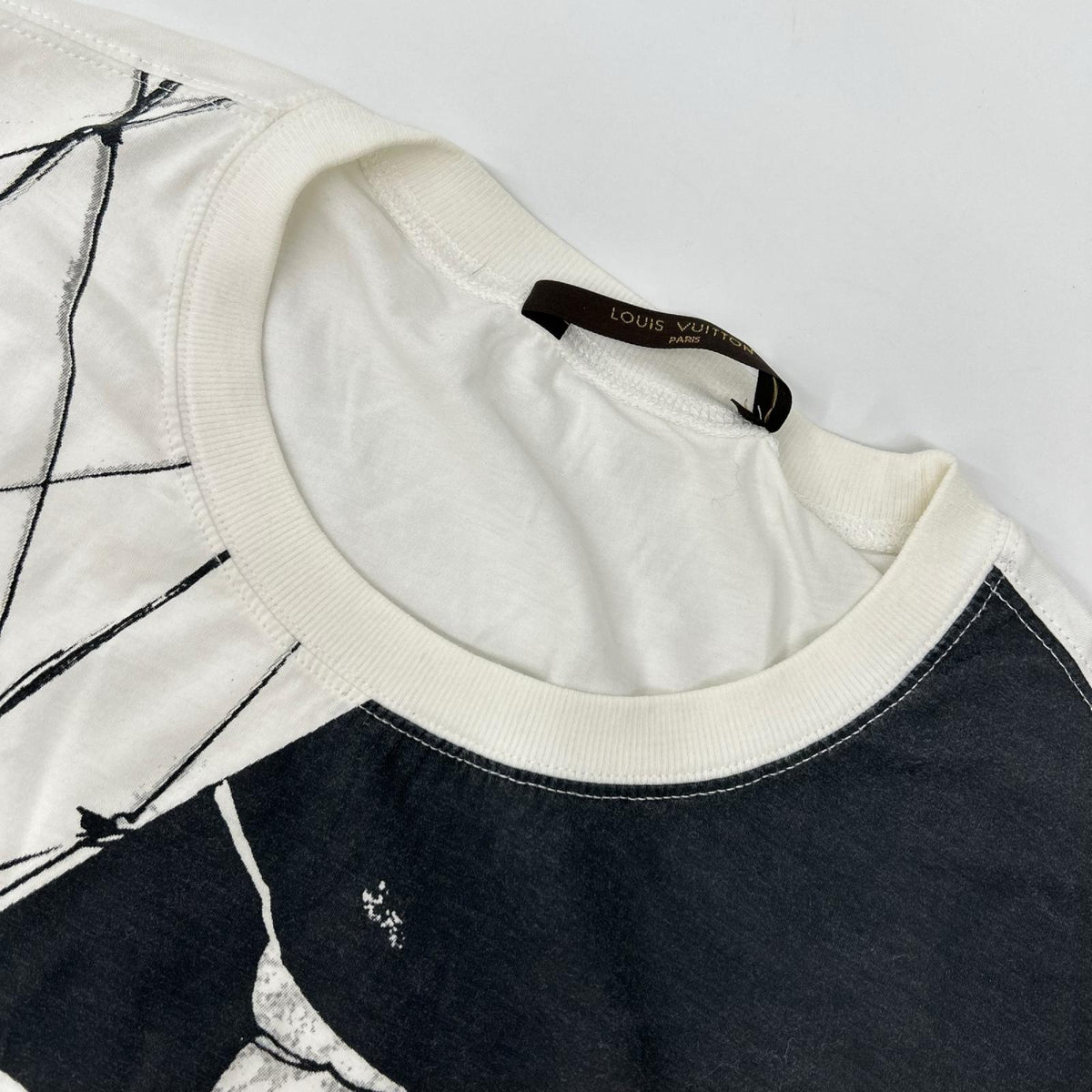 LOUIS VUITTON 2011 White Print Cotton T-Shirt Size XL