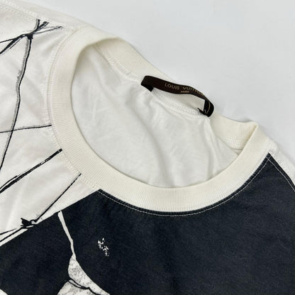 LOUIS VUITTON 2011 White Print Cotton T-Shirt Size XL