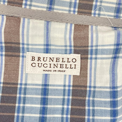 BRUNELLO CUCINELLI Check Pattern Cotton Shirt Multi Size L