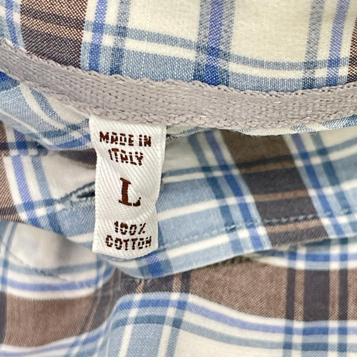 BRUNELLO CUCINELLI Check Pattern Cotton Shirt Multi Size L