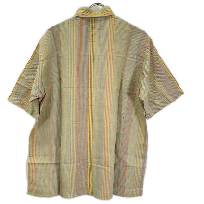 Timberland 43287 Yellow Striped Cotton Linen SS Shirt Size M