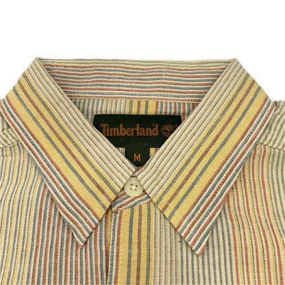 Timberland 43287 Yellow Striped Cotton Linen SS Shirt Size M
