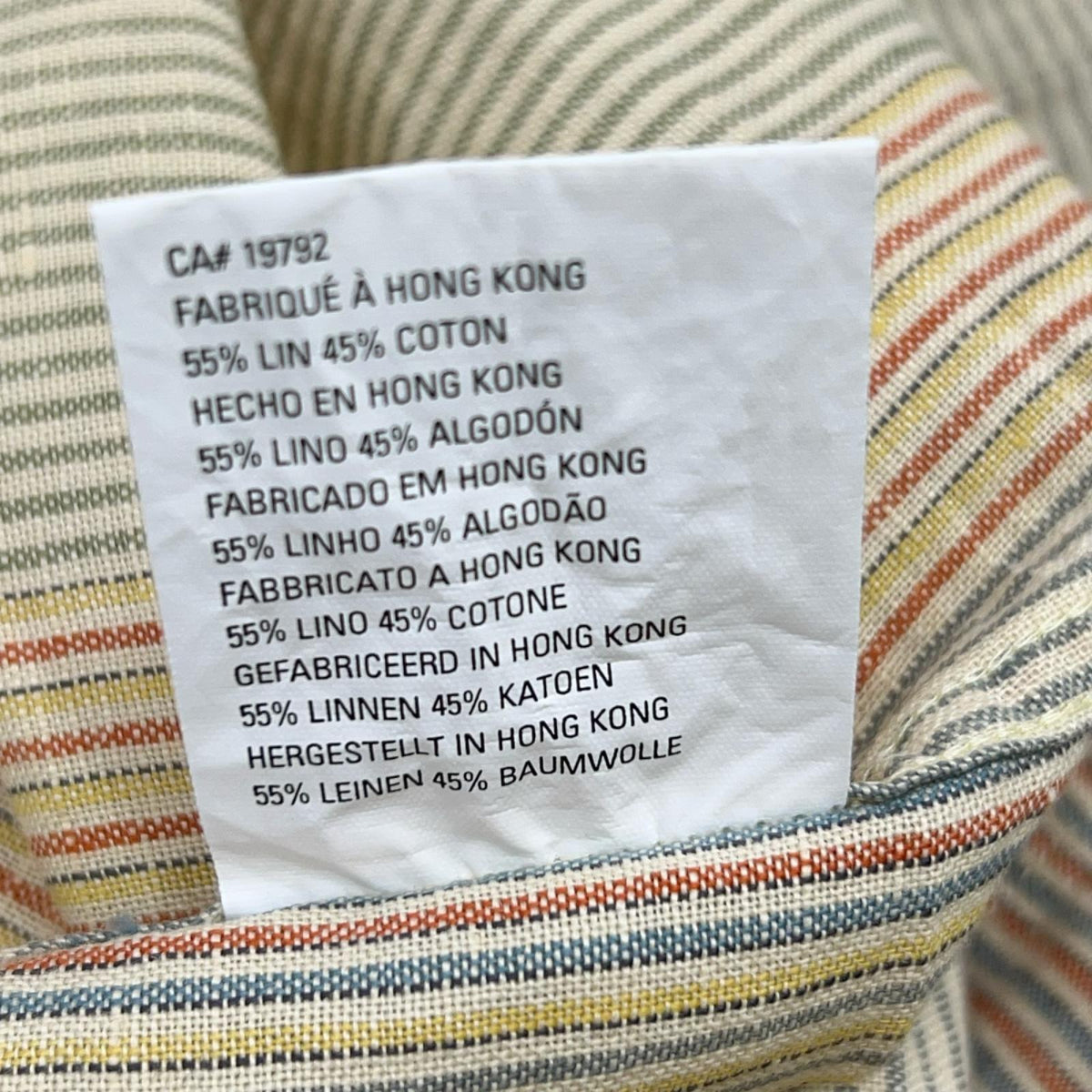 Timberland 43287 Yellow Striped Cotton Linen SS Shirt Size M