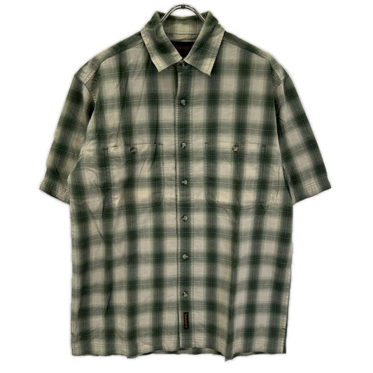 Timberland Green Check Cotton Short Sleeve Shirt Size S