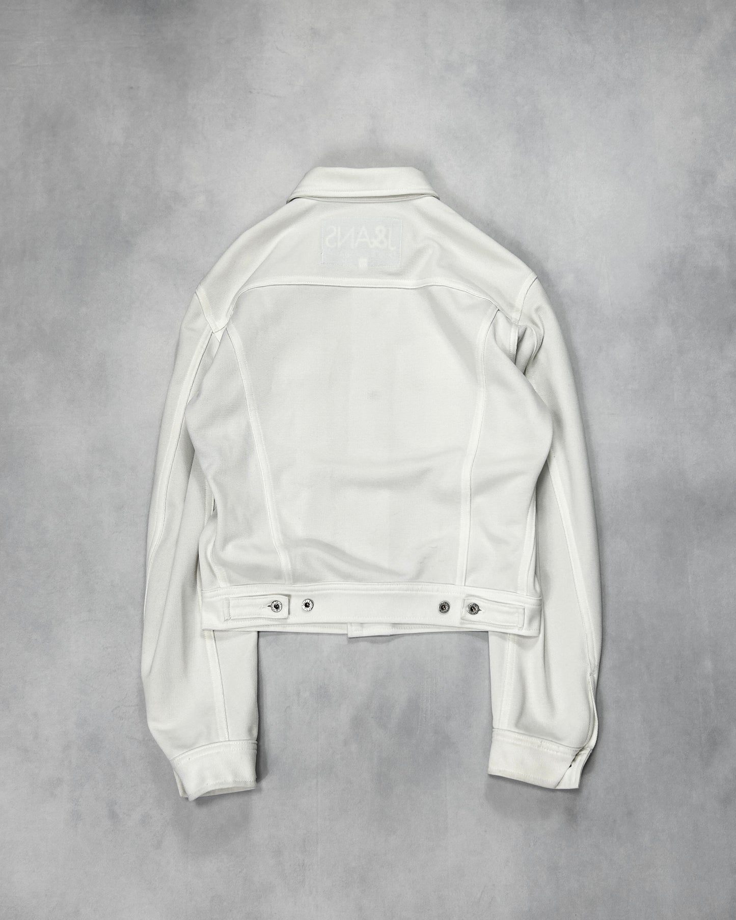 J&ANS DOLCE&GABBANA White Piqué Trucker Jacket Size M