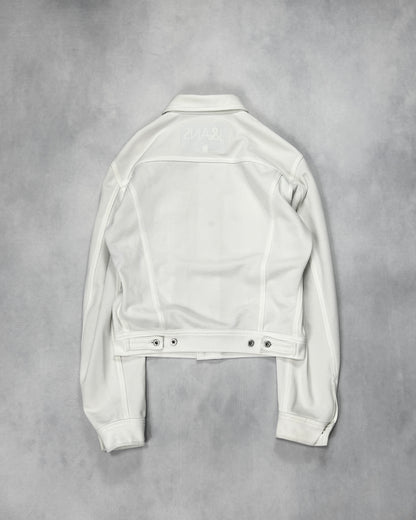 J&ANS DOLCE&GABBANA White Piqué Trucker Jacket Size M
