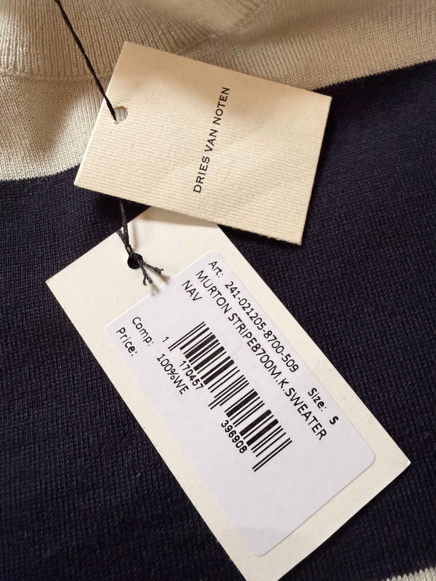 DRIES VAN NOTEN Wool Modernist Multi-Border Sweater