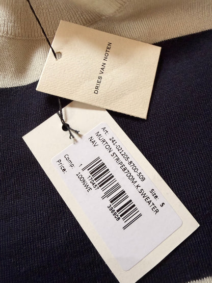 DRIES VAN NOTEN Wool Modernist Multi-Border Sweater