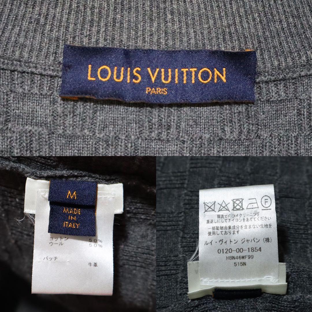 Louis Vuitton Gray Damier Leather Patch Drivers Knit Size M