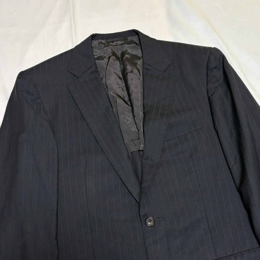 BURBERRY LONDON 00s Stripe Wool/Silk Tailored Jacket