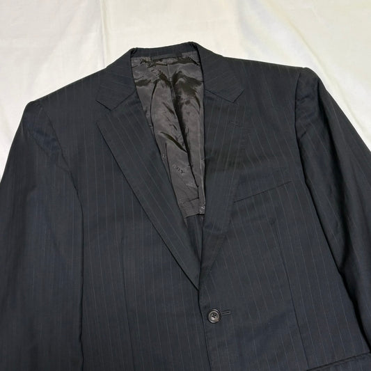 BURBERRY LONDON 00s Stripe Wool/Silk Tailored Jacket