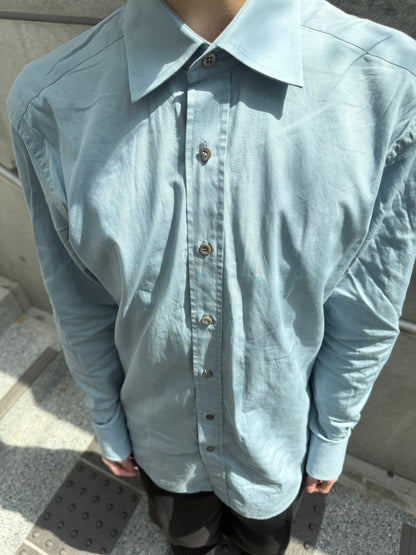 GUCCI 2000s Cotton Stand Collar Jacket Blue-Grey Size M