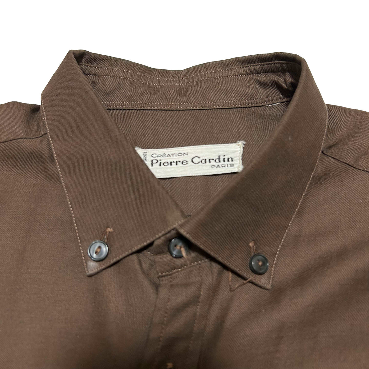 PIERRE CARDIN 60s Long Sleeve Shirt Brown