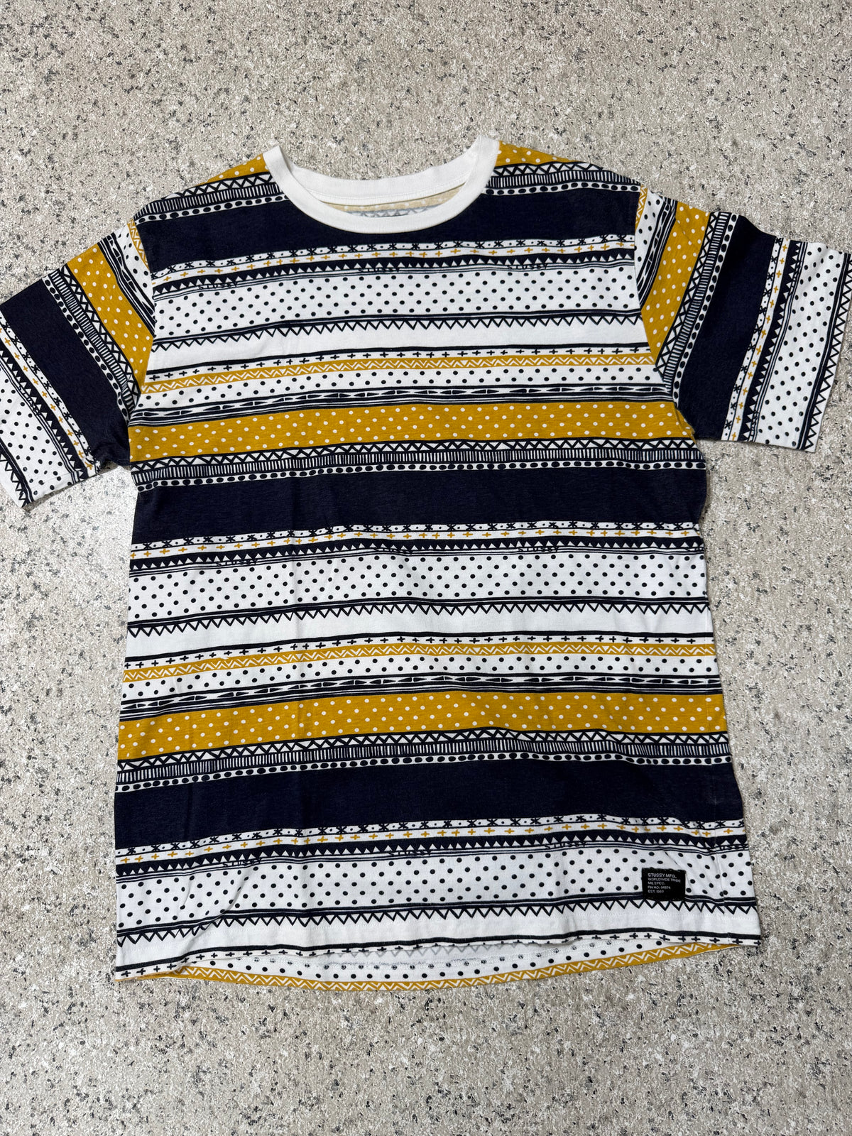 STUSSY TOMTOM Multi-Stripe T-Shirt Size L