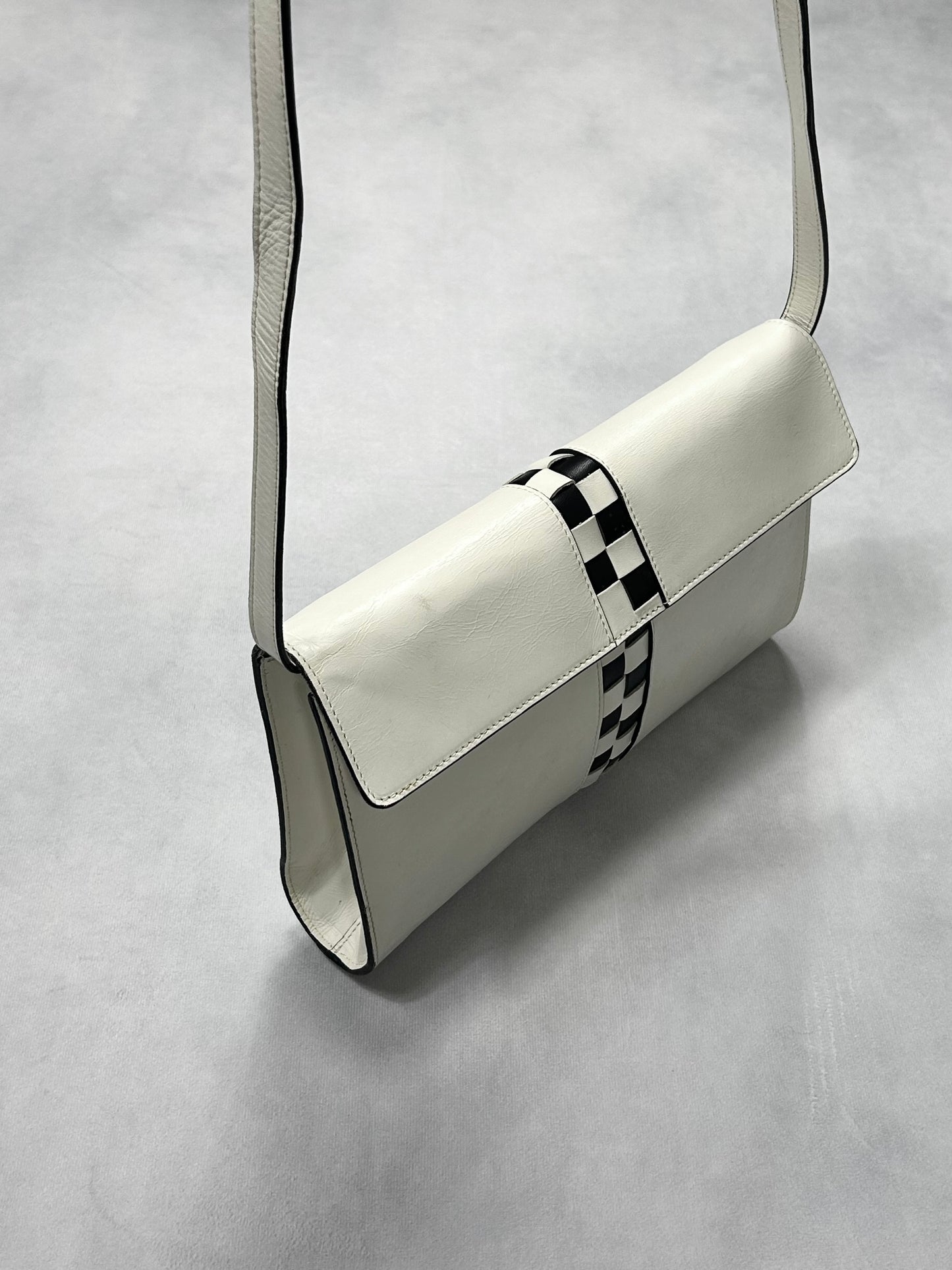 Jean Paul Gaultier checker line shoulder bag